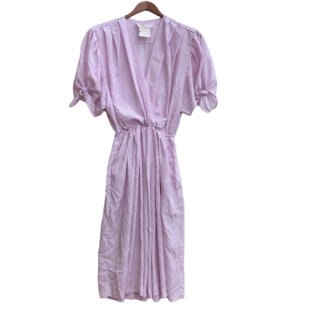 Vintage | Polka Dot Parisian Inspired Lightweight Short Sleeve Midi Dress